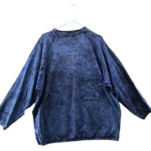 Vintage City Lights Oversized Sweatshirt One Size Mens Womens Blue Stone Wash